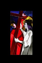 Jésus est chargé de sa croix (deuxième station du chemin de croix)