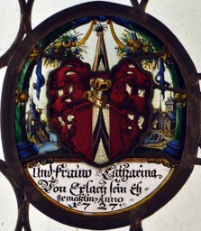Ovale Wappenscheibe Katharina von Erlach