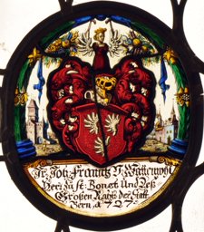 Ovale Wappenscheibe Johann Franz von Wattenwyl