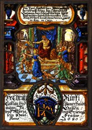Bildscheibe Christian (Christen) Rufy (Ruffi, Rufi) und Maria von Grünigen mit dem Urteil Salomons