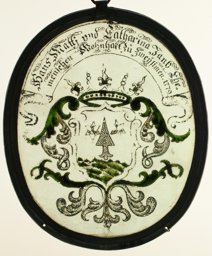 Ovale Wappenscheibe Hans Matti und Katharina Jantz (Janz)