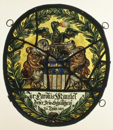 Ovale Wappenscheibe Karl (Carolus) Manuel