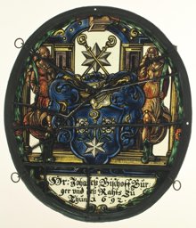 Ovale Wappenscheibe Johannes Bischoff