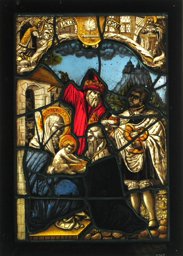 Bildscheibe Jakob Krug (Crug) mit Anbetung der Heiligen Drei Könige