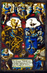Wappenscheibe Hans (Johann) Rudolf von Diesbach und David Martin