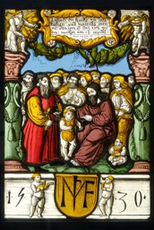 Bildscheibe Martin I. Müller mit Christus seine Jünger belehrend