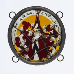 Runde Wappenscheibe Eva von Erlach, Gattin des Christoph von Mülinen