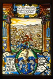 Bildscheibe Johann Rudolf Augsburger (Ougspurger) mit der Schlacht bei Murten