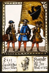 Bannerträgerscheibe Landschaft Obersimmental