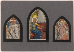Sainte Cécile jouant de l’orgue et quatre anges chanteurs