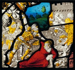 Bildscheibenfragment um 1540/50: Bethlehemischer · Fragment d’un vitrail figuratif: Le Massacre des Innocents
