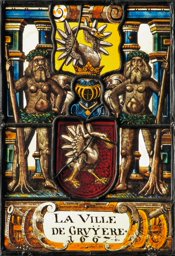 Wappenscheibe der Stadt Greyerz 1667