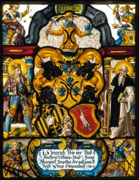 Wappenscheibe Heinrich Pfyffer, Antonia Python und Margaretha Fegely 1611