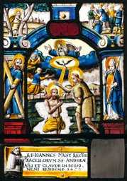 Bildscheibe Johannes Musy 1658: Taufe Christi