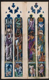 Jérémie, Moïse, Abraham et Noé III (recto) Christ bénissant (verso)