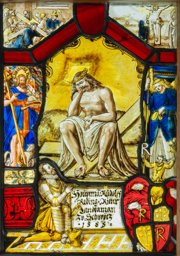 Wappenscheibe Rudolf Reding mit Christus im Elend