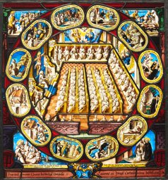 Wappenscheibe der Kartause Ittingen mit der Darstellung des Generalkapitels