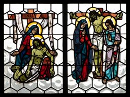 Kreuzwegfenster: Kreuzestod und Pietà
